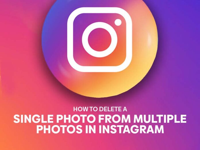 Delete a single photo from multiple photos in Instagram