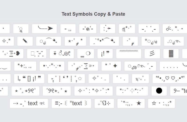 Facebook Stylish Bio Text Art: Text Symbols and Characters