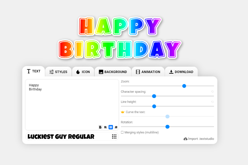Happy Birthday Text Art 